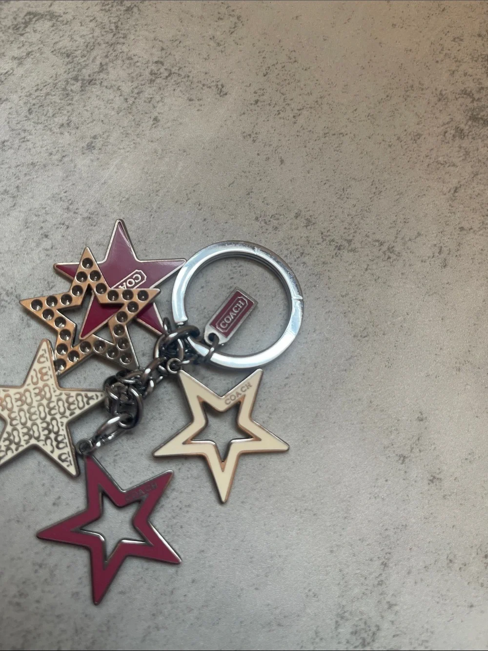 Coach Multicolor Star Charm Key Ring